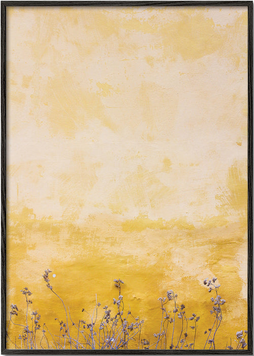 Botanical print: textured wall with dried blooms