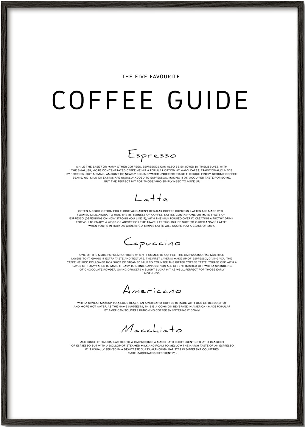 Coffee guide