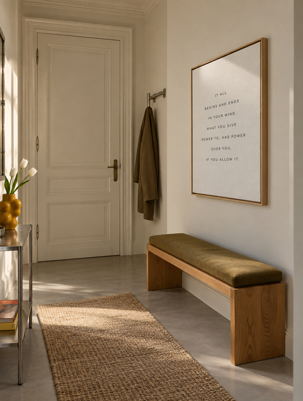 Your mind quote - Framed canvas in an interior