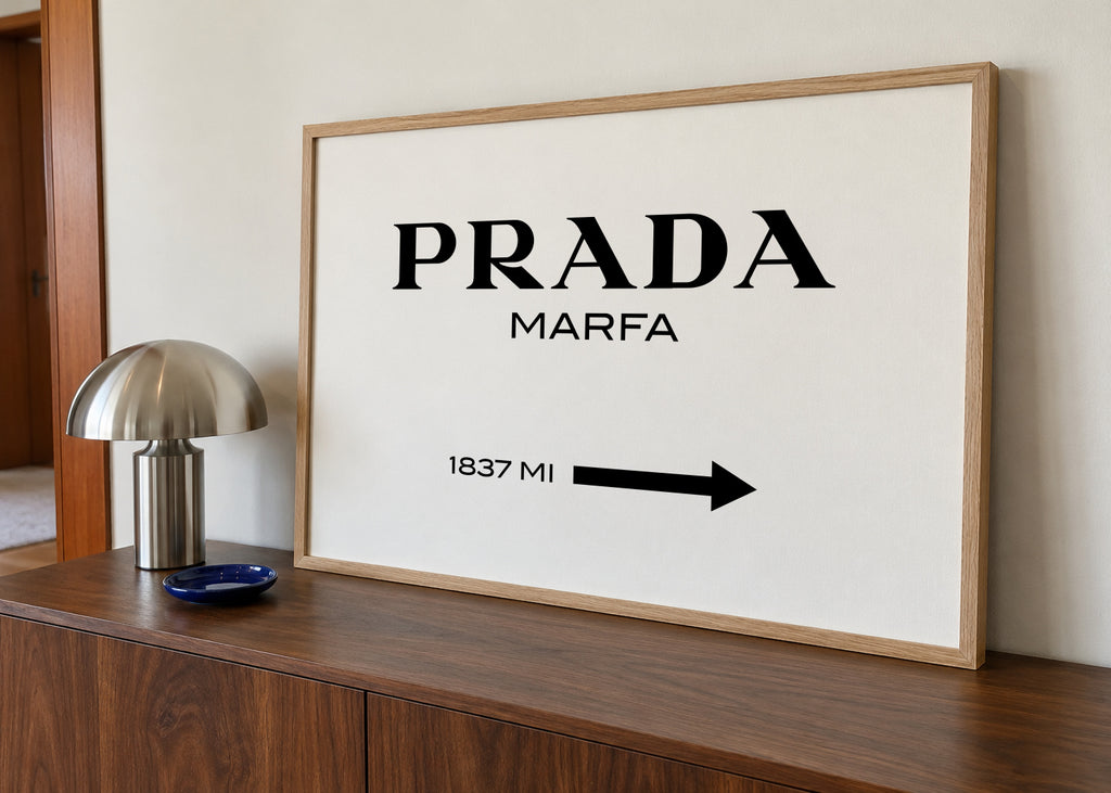 Prada Marfa - Framed poster in an interior