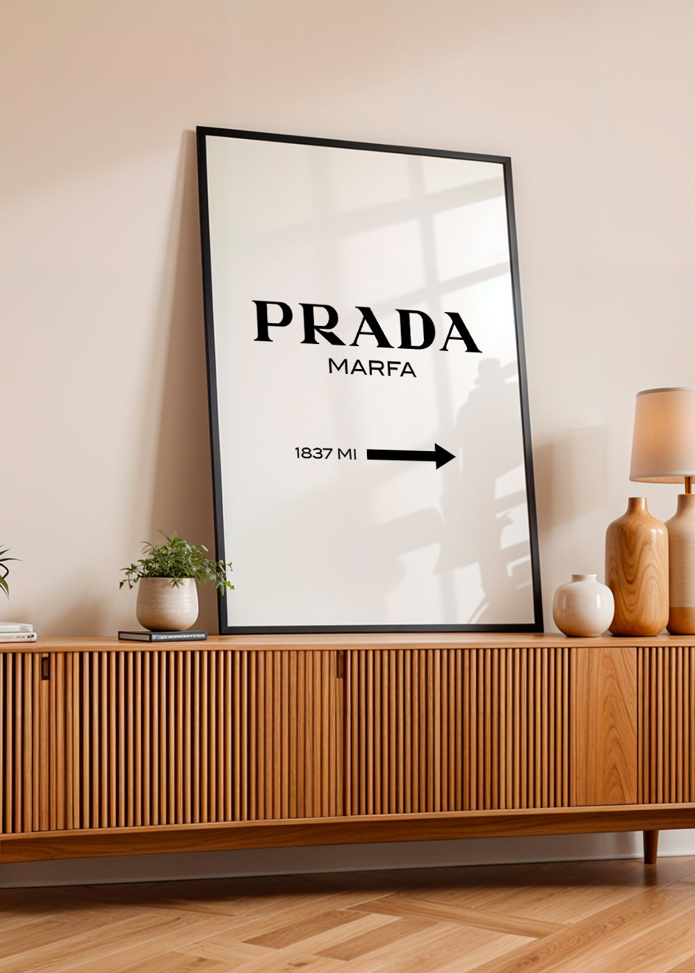 Prada Marfa II black and white poster | Wall art, framed prints