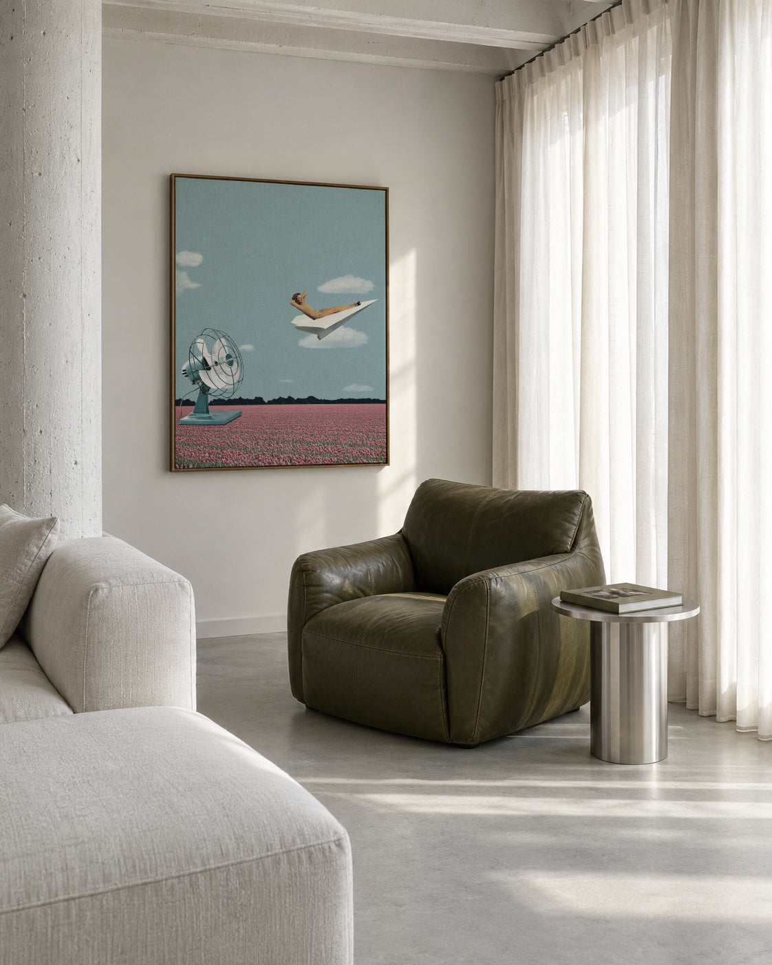 Where the wind takes me - Framed canvas in an interior
