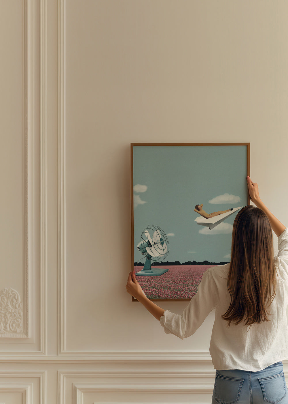 Where the wind takes me - Framed poster in an interior