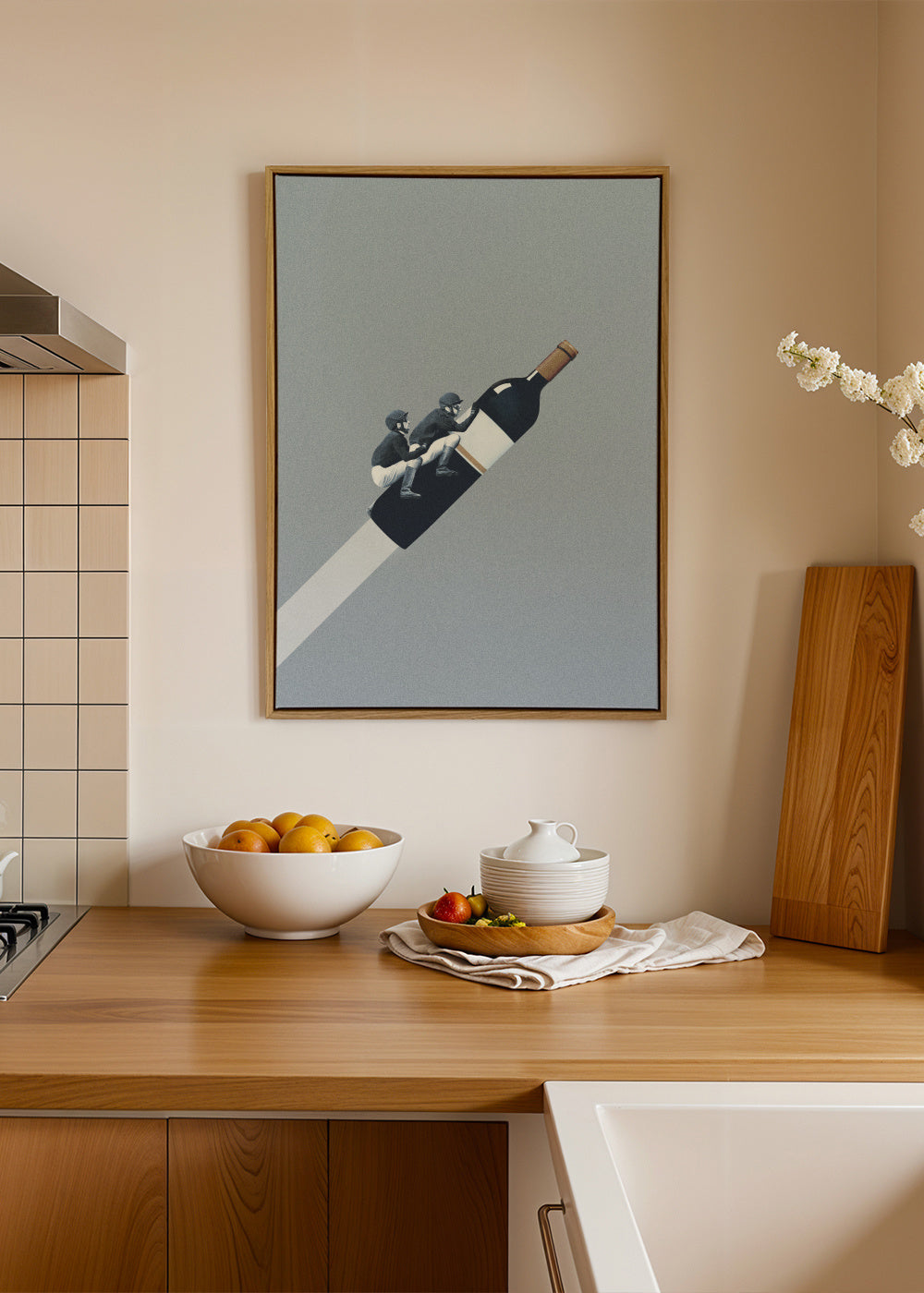 We ride until dawn - Framed canvas in an interior