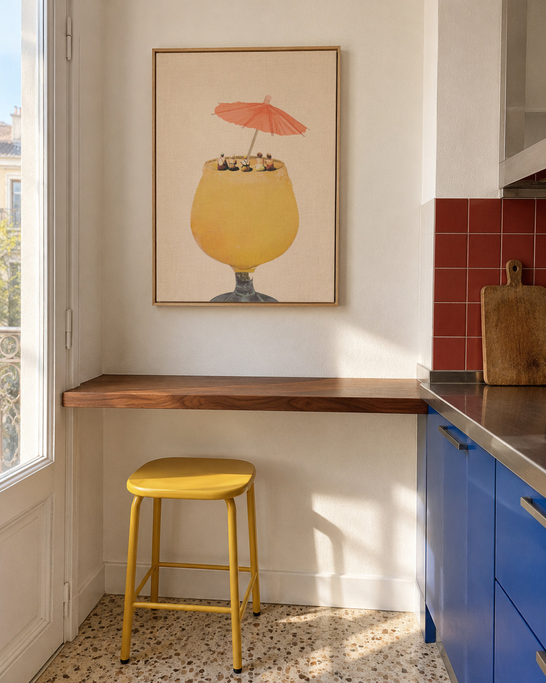 Holiday in a glass 2 - Framed canvas in an interior