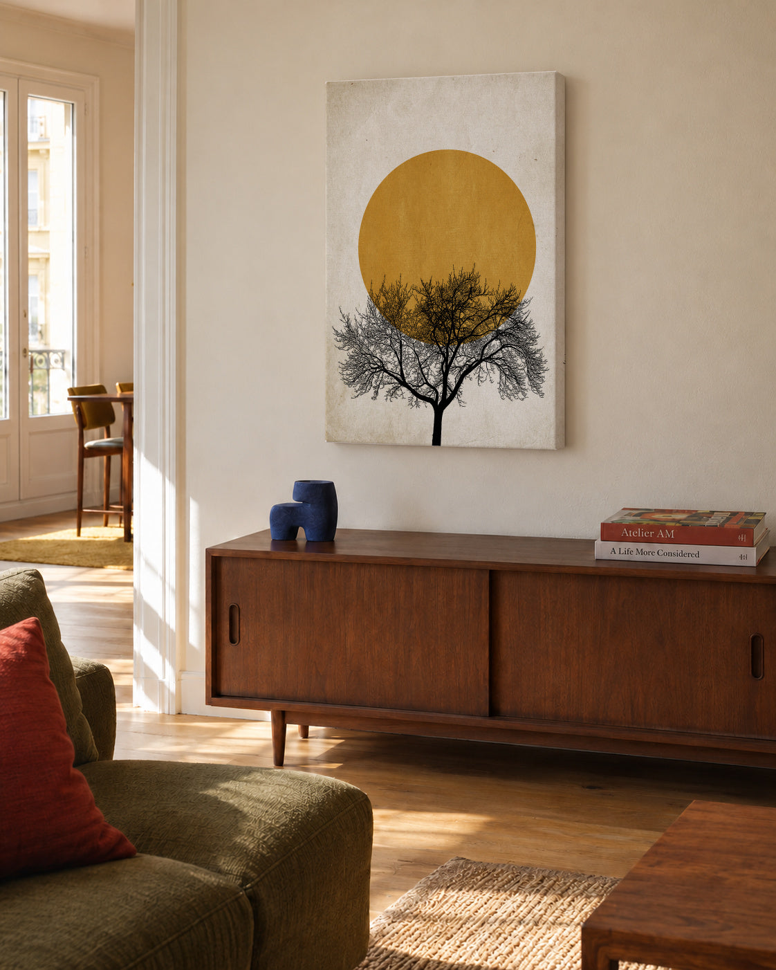 Winter sunrise - Unframed canvas in an interior