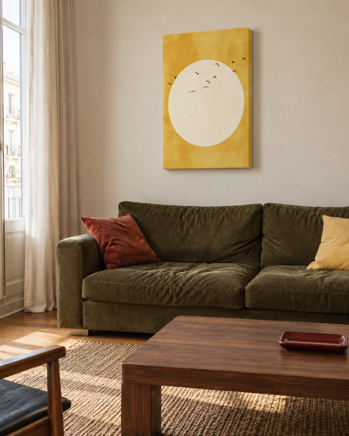 Sunlight - Unframed canvas in an interior