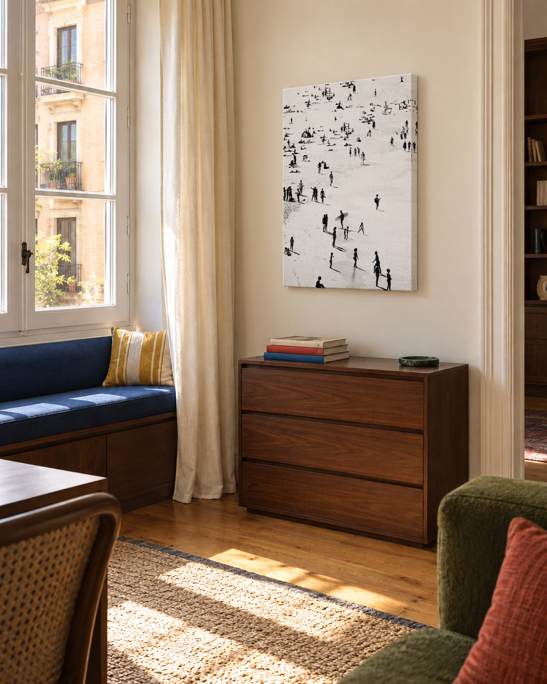Beach People - Unframed canvas in an interior