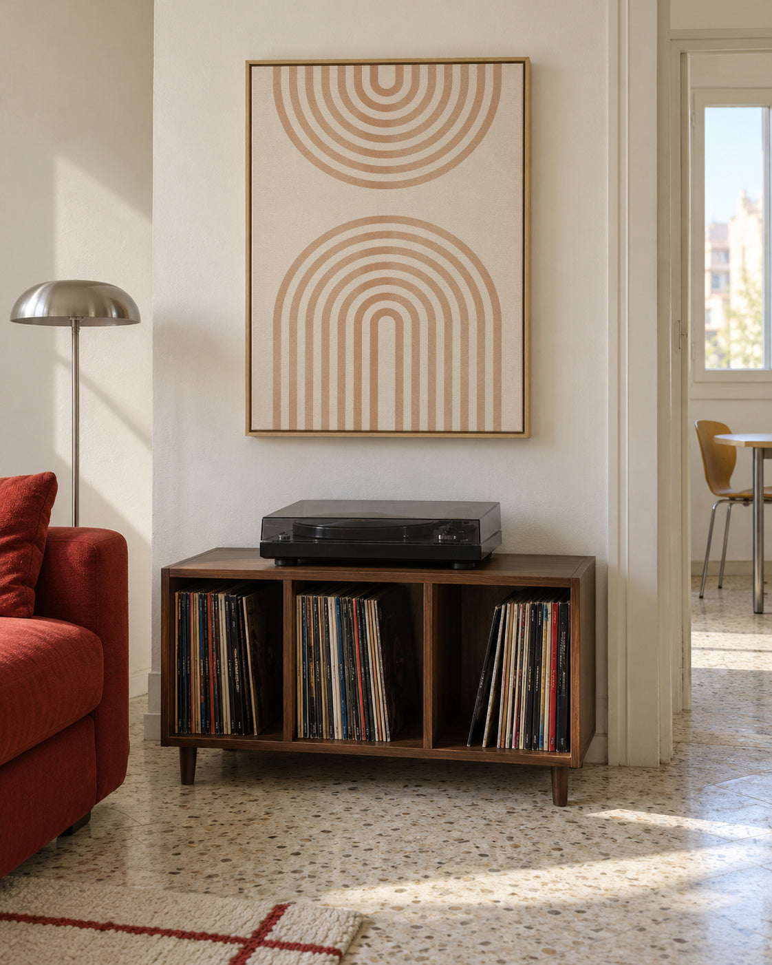 Two Peach Arches - Framed canvas in an interior