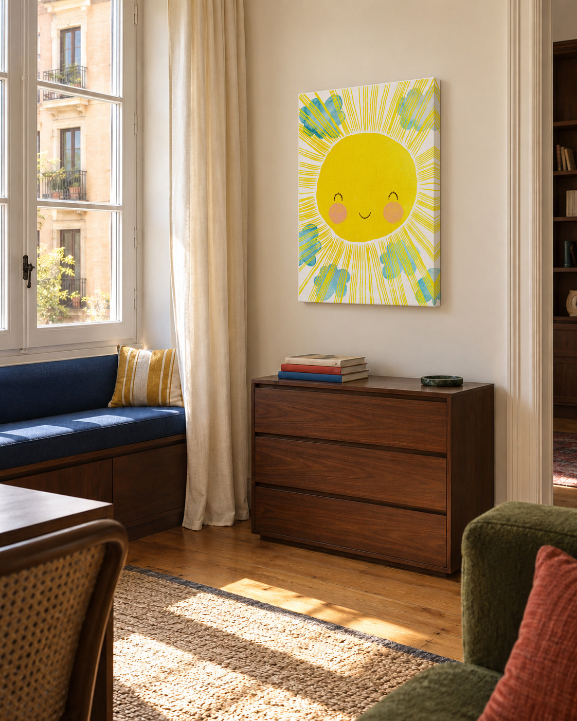 Matahari - Unframed canvas in an interior