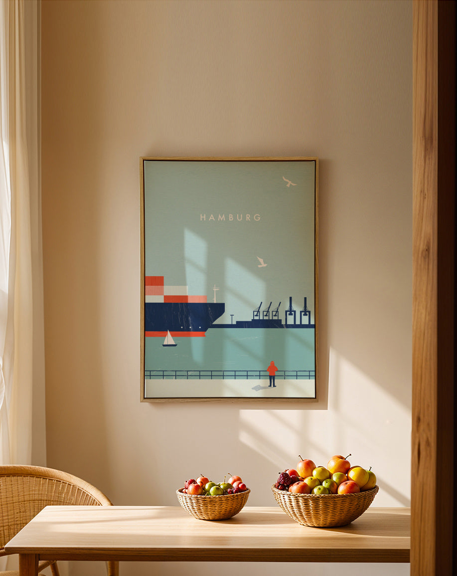 Hamburg - Framed canvas in an interior