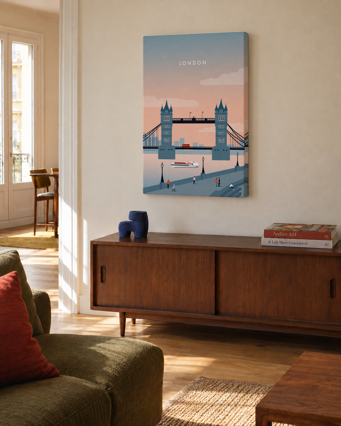 London - Unframed canvas in an interior