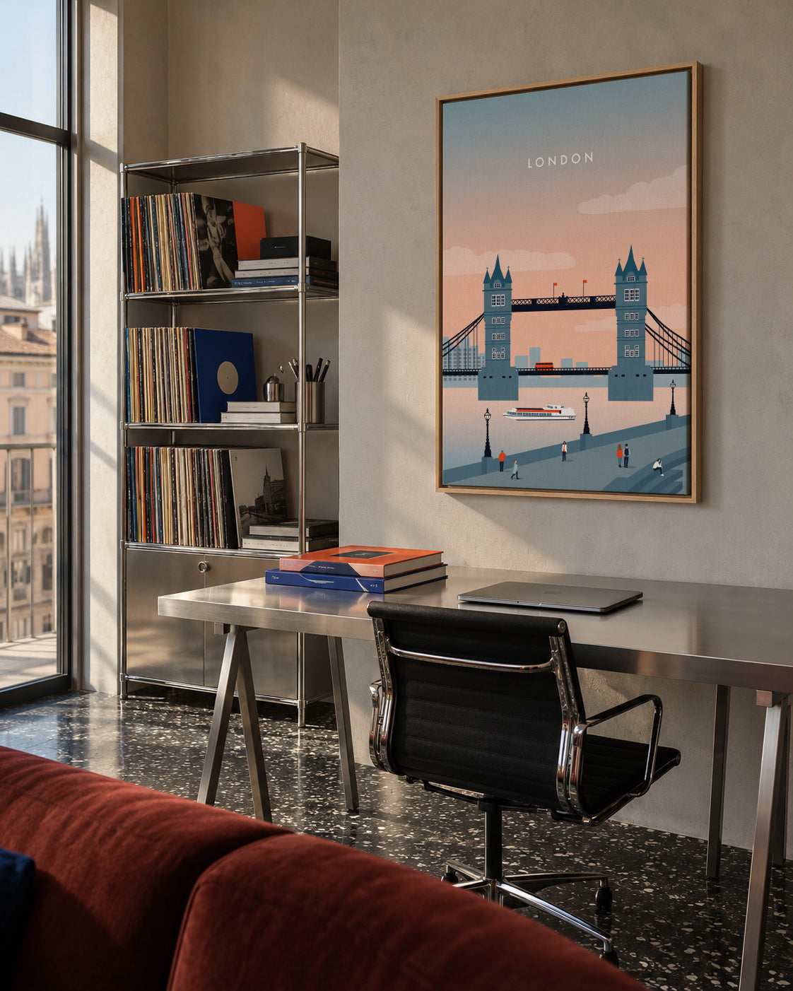 London - Framed canvas in an interior