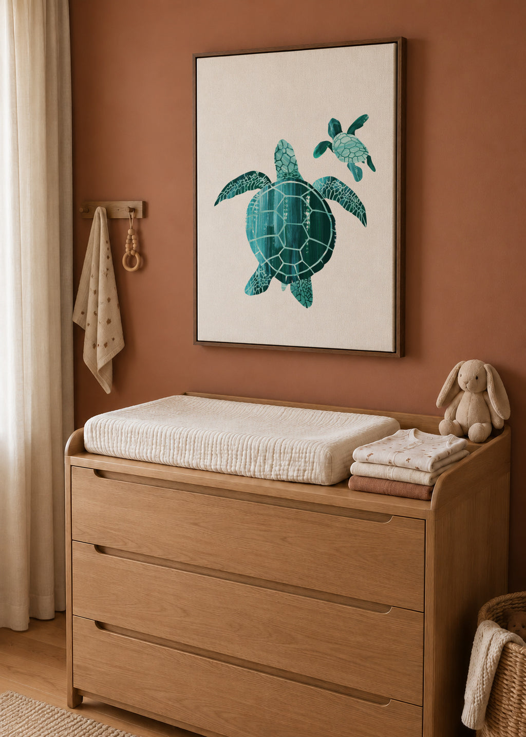 Shielded love - Framed canvas in an interior
