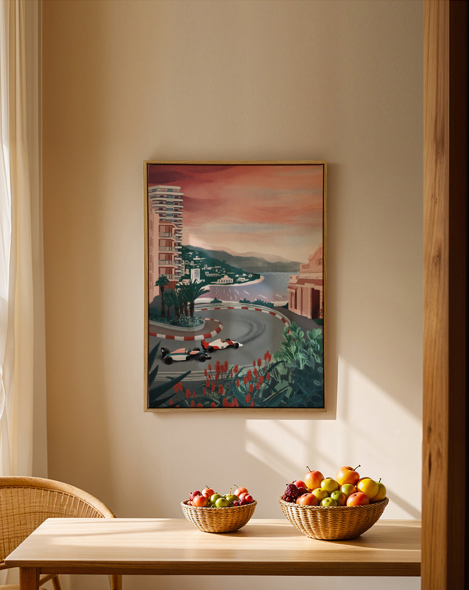Monaco Circuit - Framed canvas in an interior