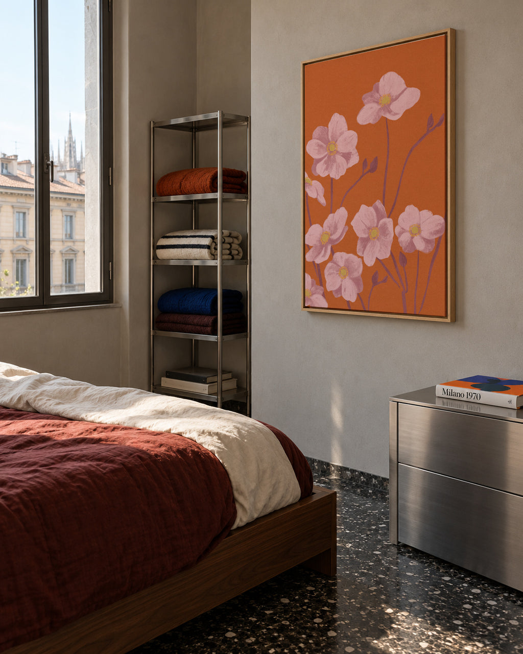 Anemone - Framed canvas in an interior