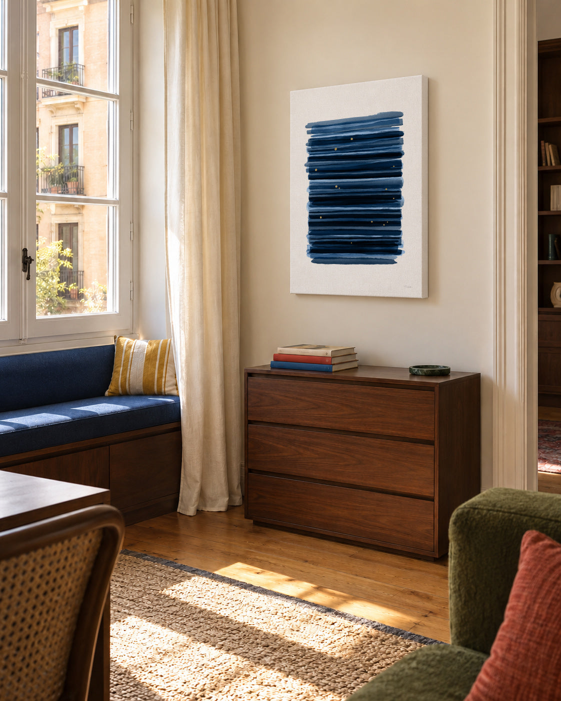 Noche estrellada - Unframed canvas in an interior