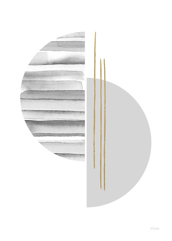 Horizontal lines with gold