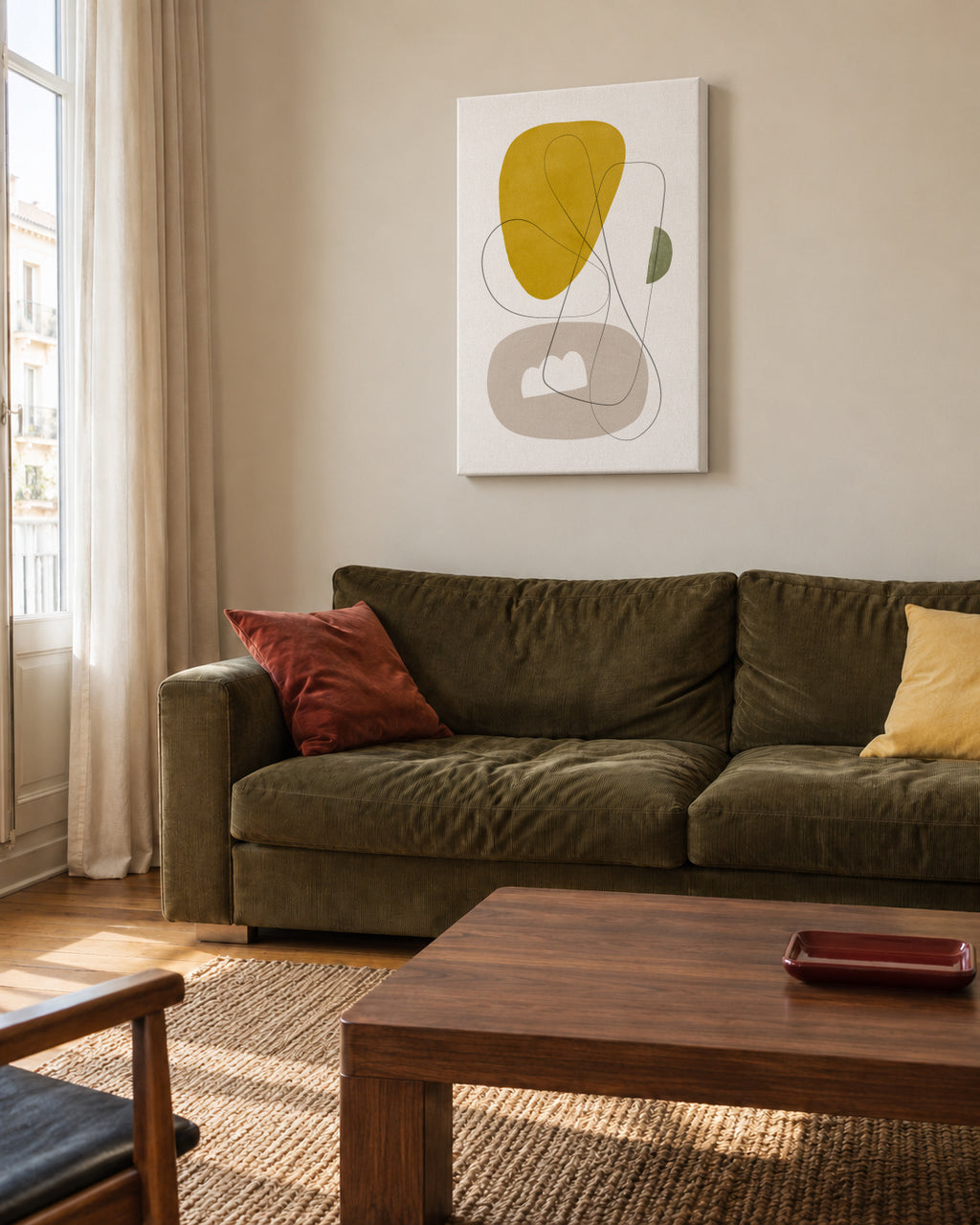 Abstract N3 - Unframed canvas in an interior
