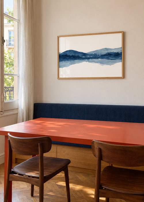 Watercolor landscape N2 - Framed poster in an interior