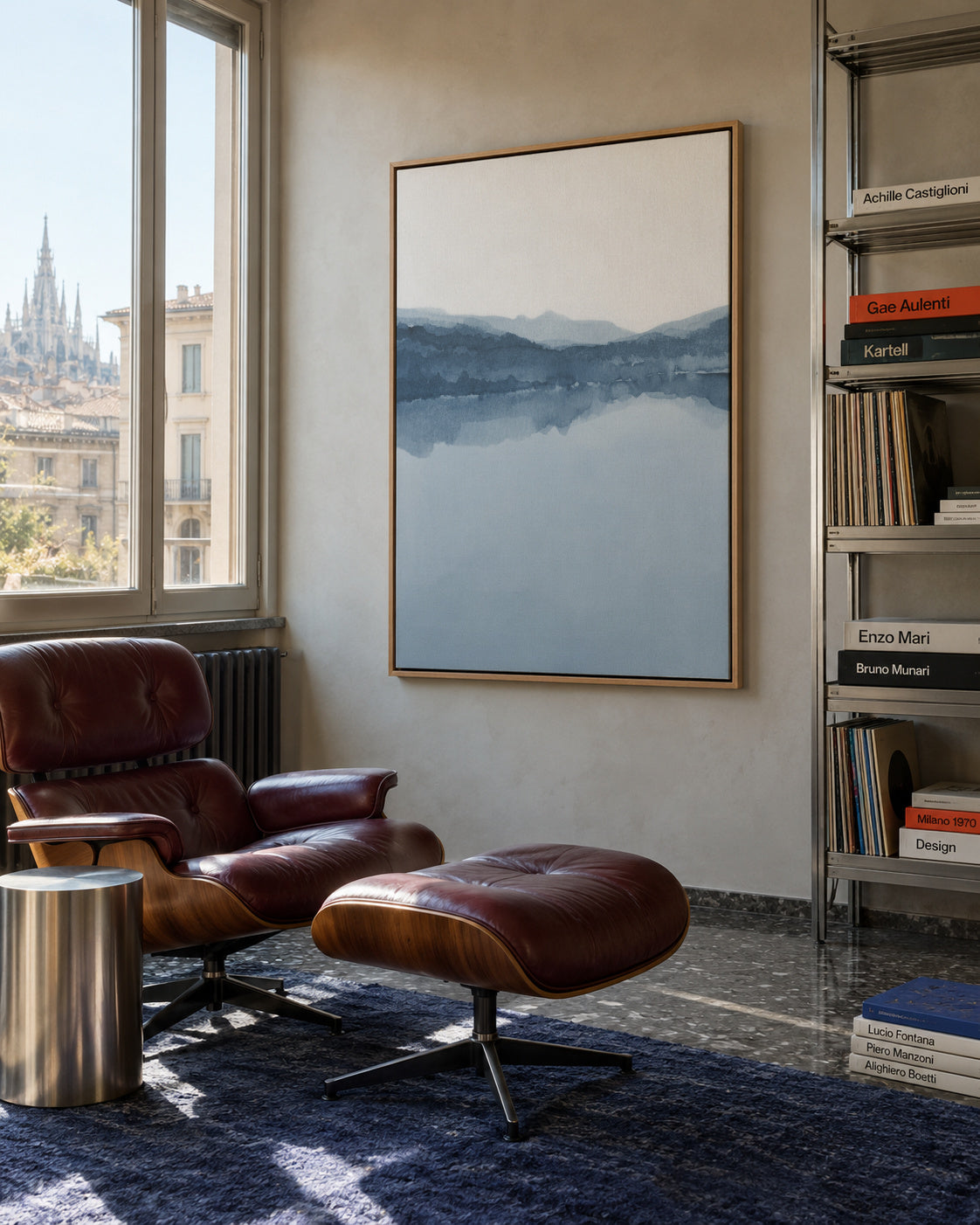 Watercolor Landscape N 11 - Framed canvas in an interior