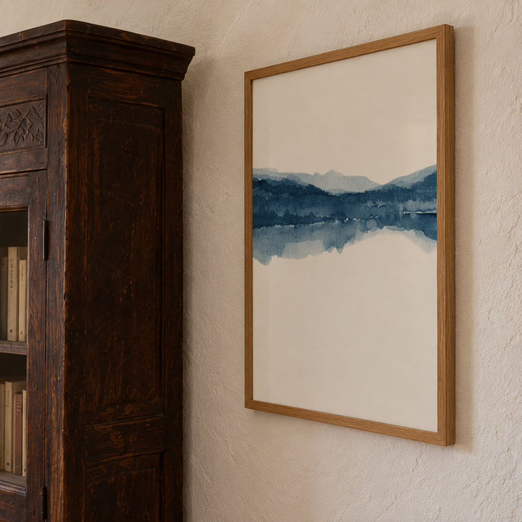 Watercolor Landscape N 17 - Framed poster detail