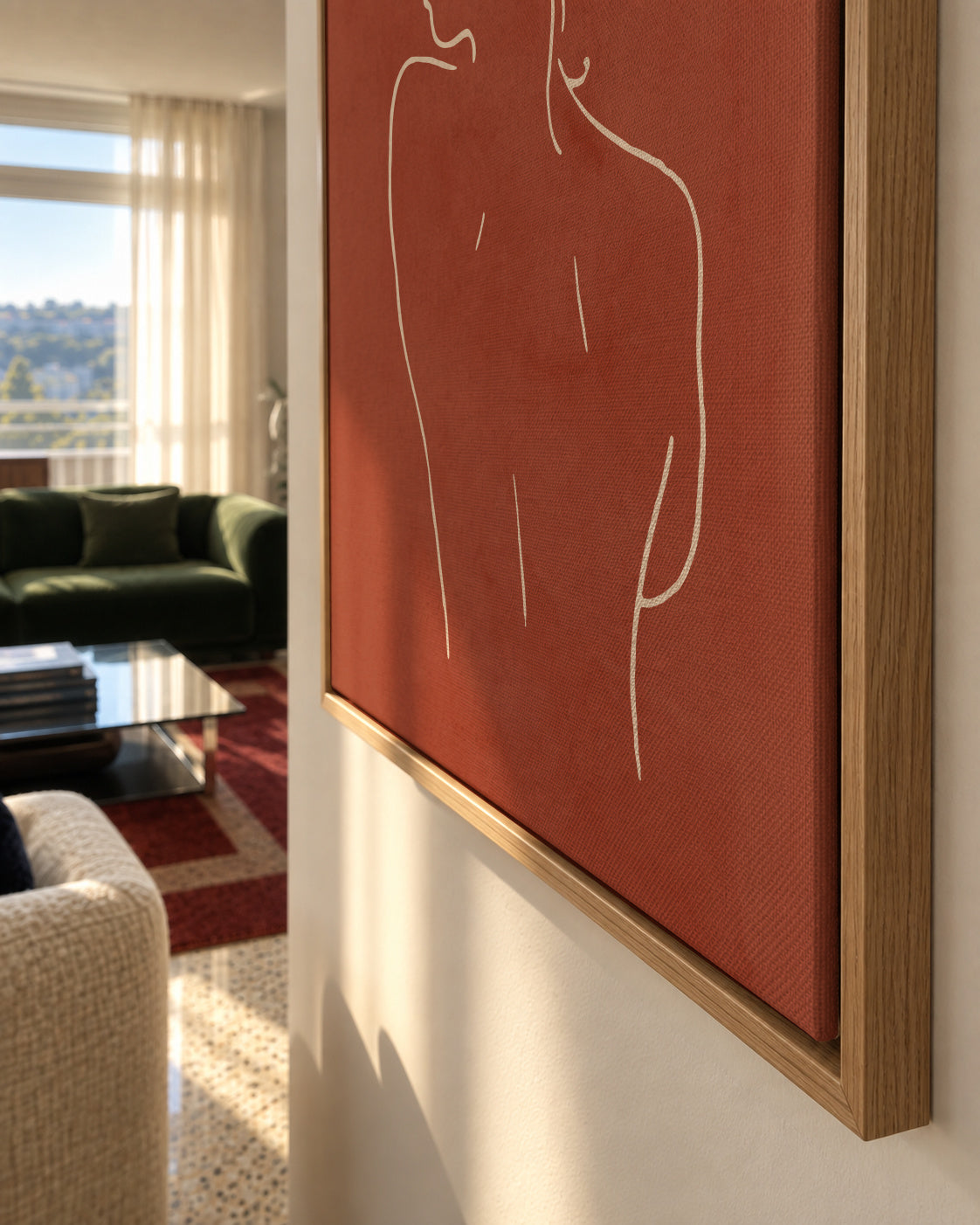 Body Sketch N 6 Sienna - Framed canvas detail