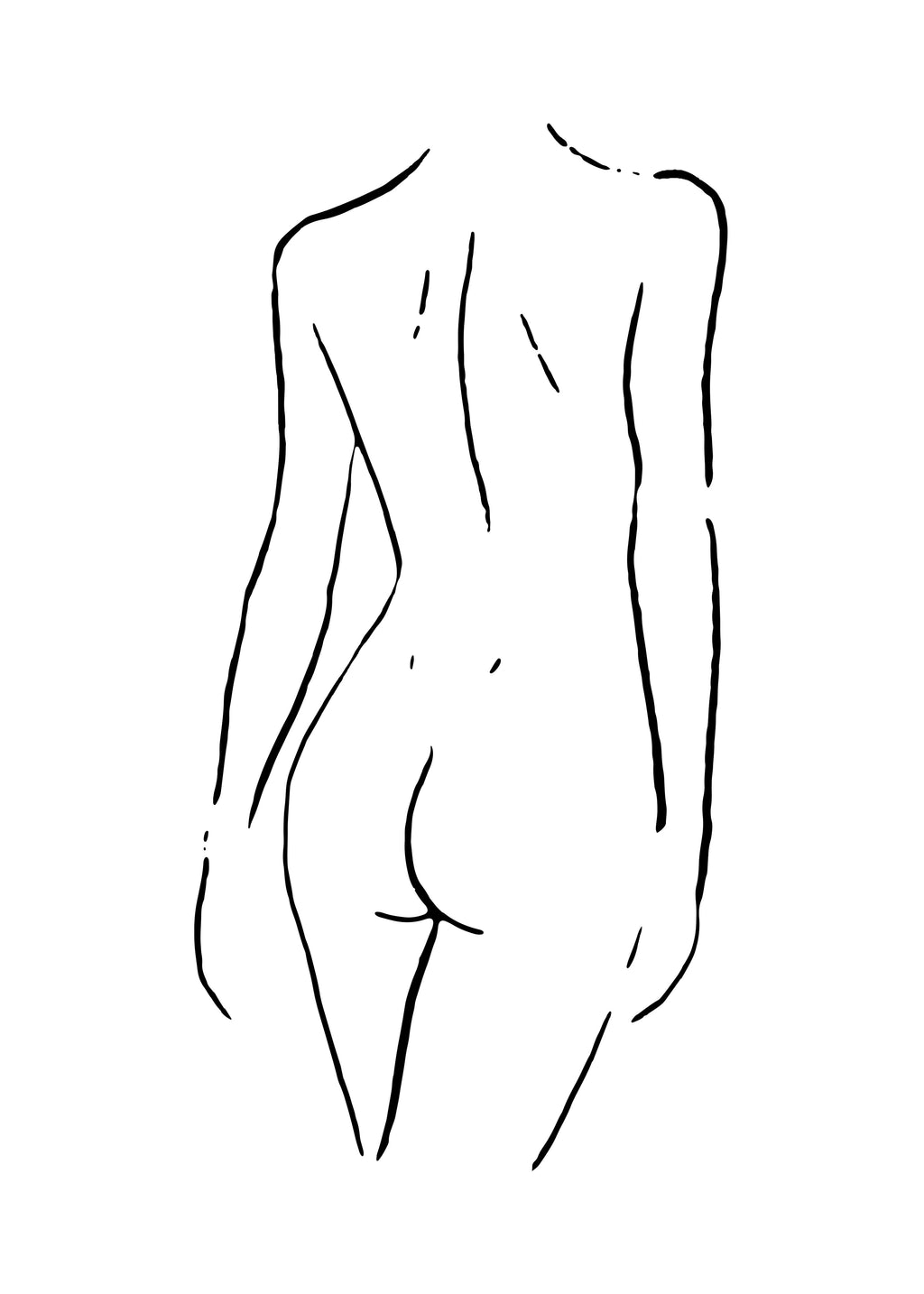 Body Sketch N 7 Black & White - Unframed art print