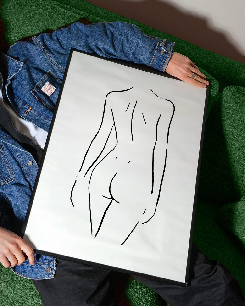 Body Sketch N 7 Black & White - Framed poster detail