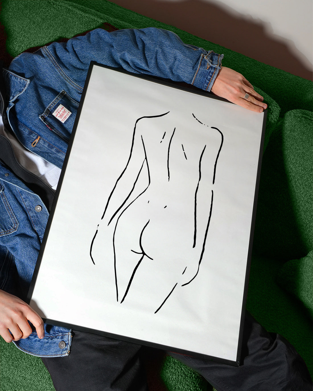 Body Sketch N 7 Black & White - Framed poster detail