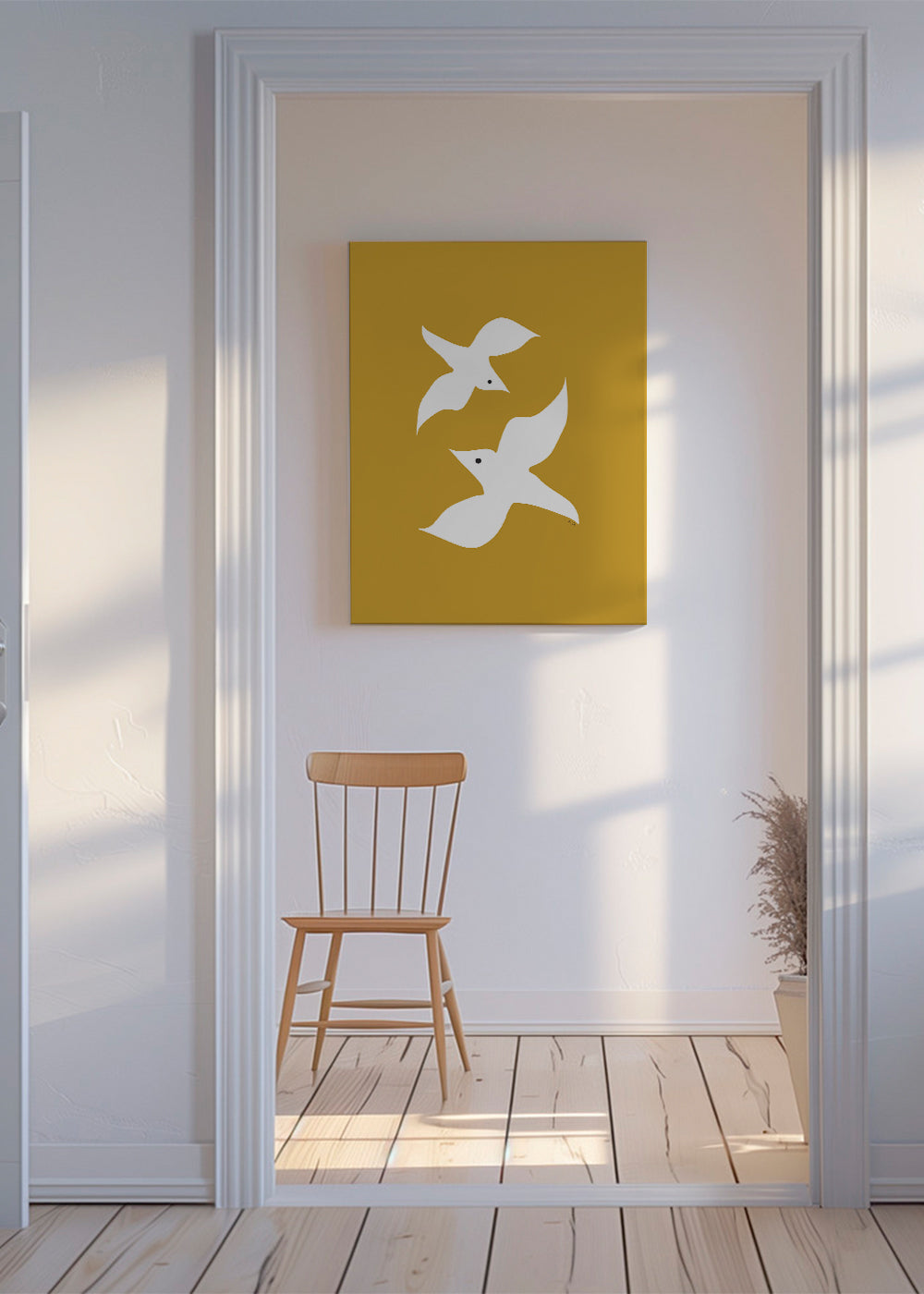 Love birds in mustard