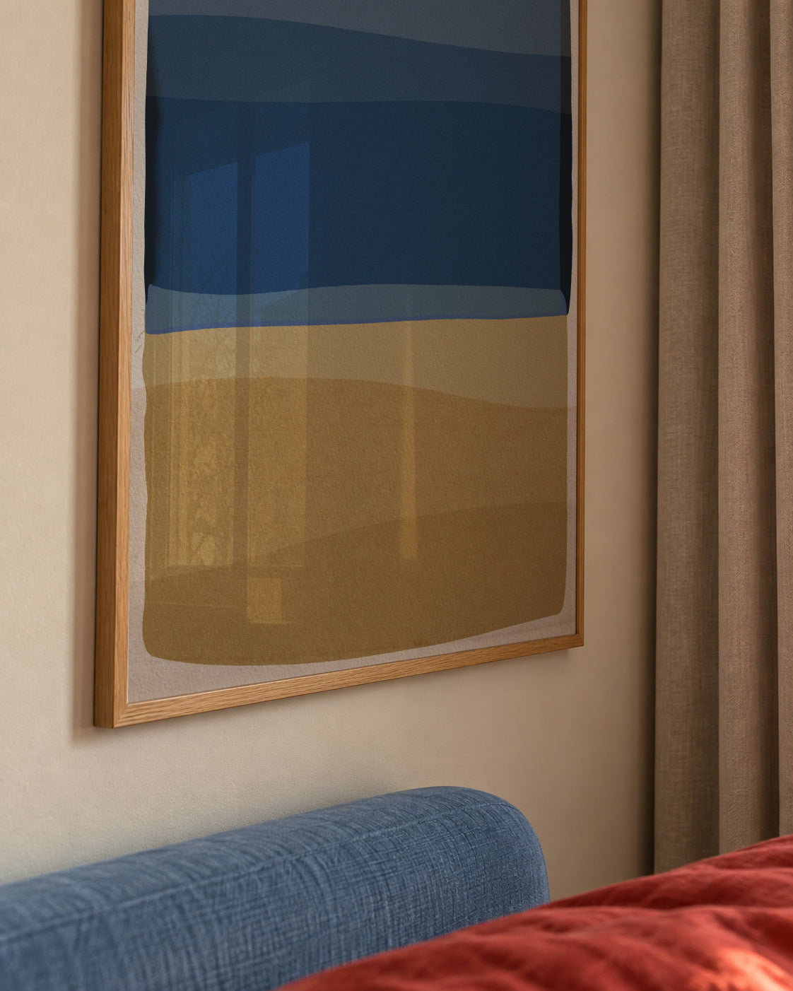 Modern Blue and Yellow - Framed poster detail