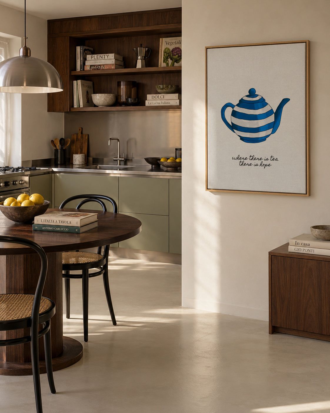 Where There is Tea - Framed canvas in an interior