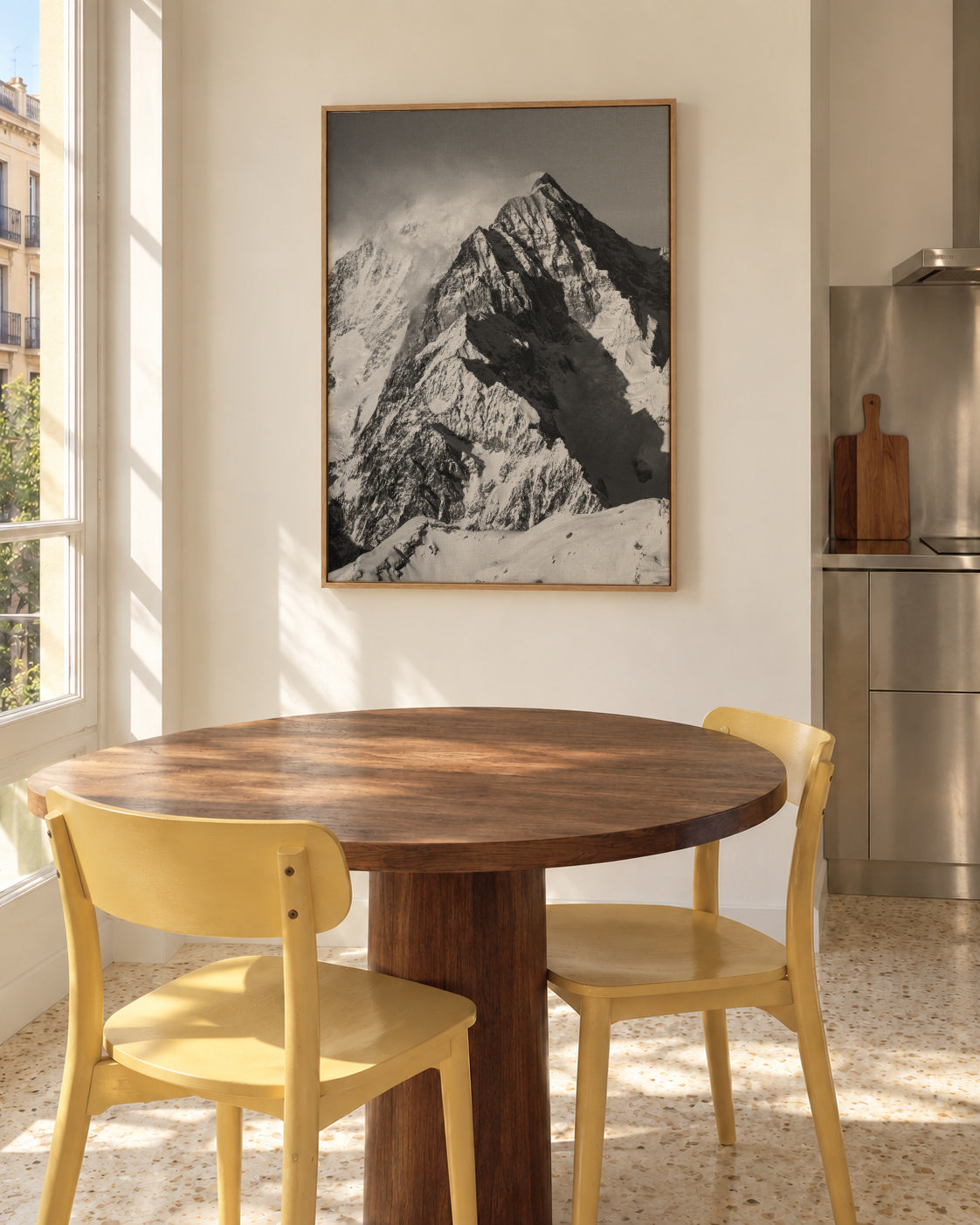 Mont Blanc 2 - Framed canvas in an interior