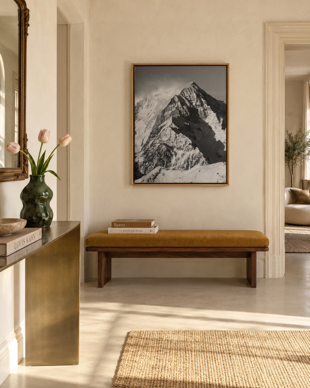 Mont Blanc 2 - Framed canvas in an interior