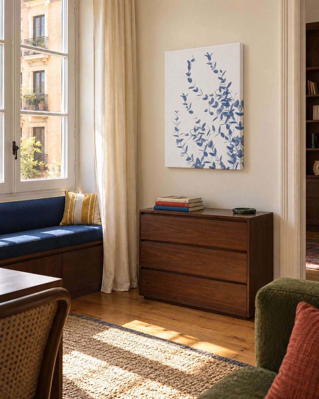 Foglioline II - Unframed canvas in an interior