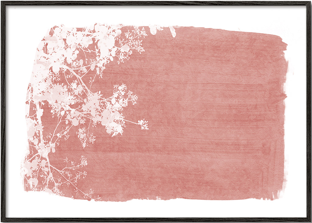 Tree foliage on red paint