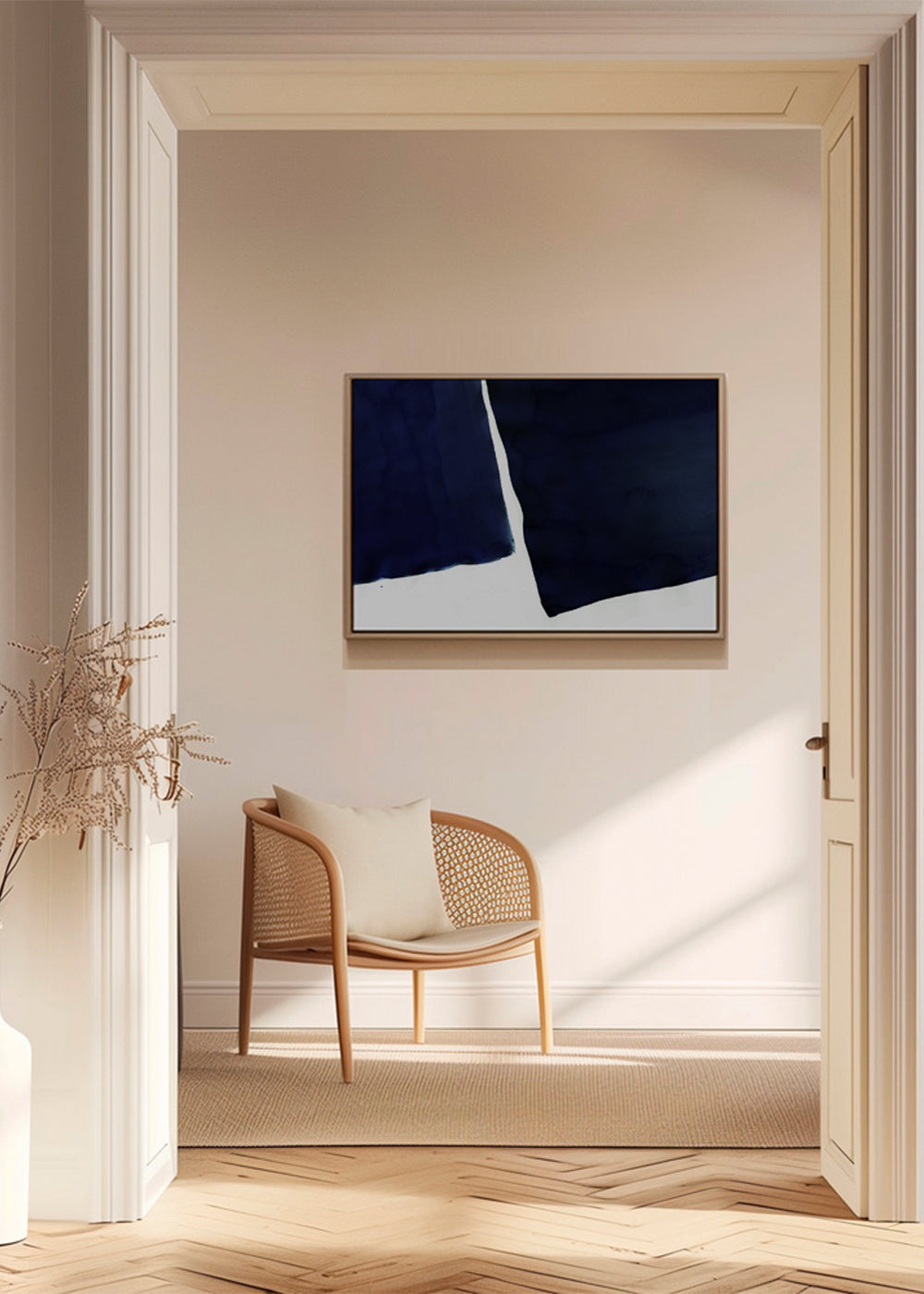 Minimal navy blue abstract 01