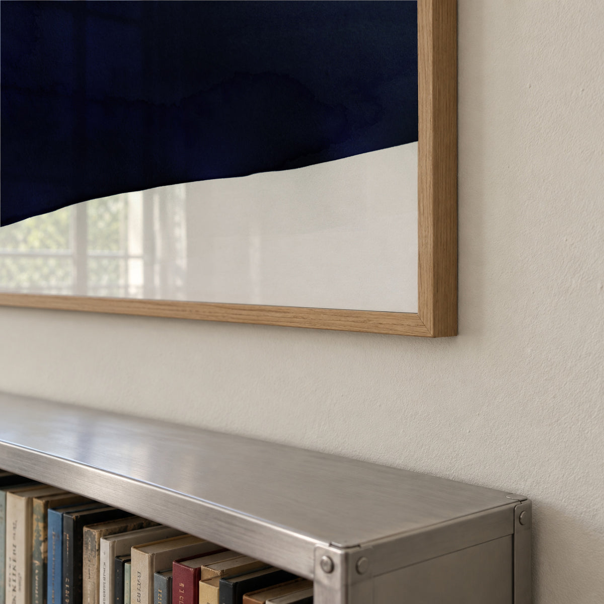 Minimal navy blue abstract 01 - Framed poster detail