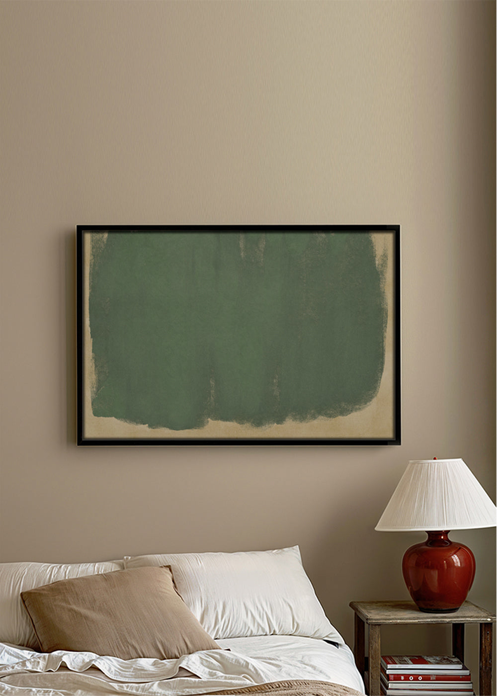Minimal Abstract Green Colorfield Painting 01