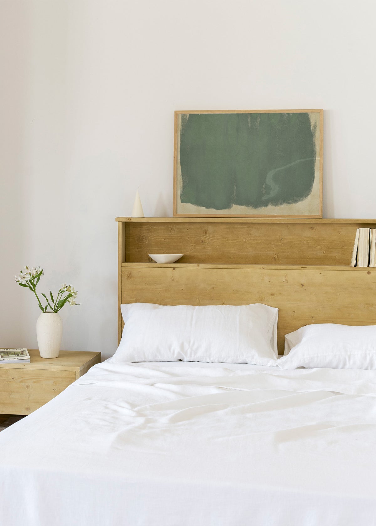 Minimal Abstract Green Colorfield Painting 01 - Framed poster in an interior