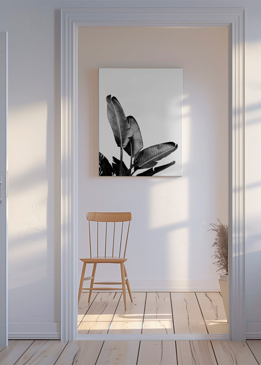 Bird of Paradise Plant Black and White 03