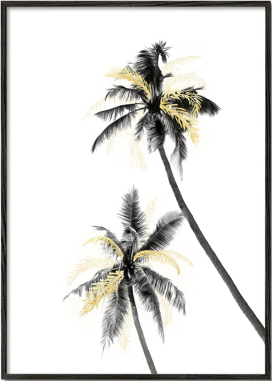 Palm Tree Black, White and Gold 02