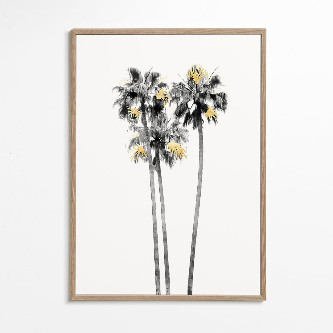 Palm Tree Black, White and Gold 03