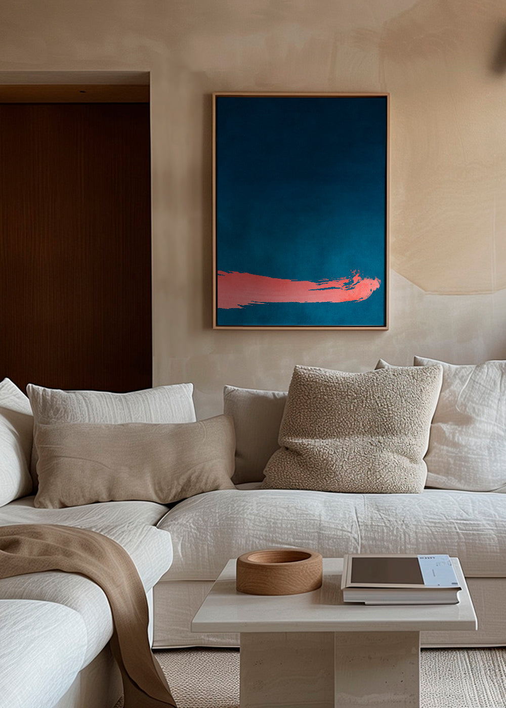 Minimal Landscape Pink and Navy Blue 03