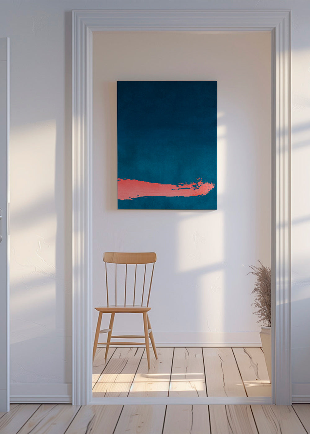 Minimal Landscape Pink and Navy Blue 03