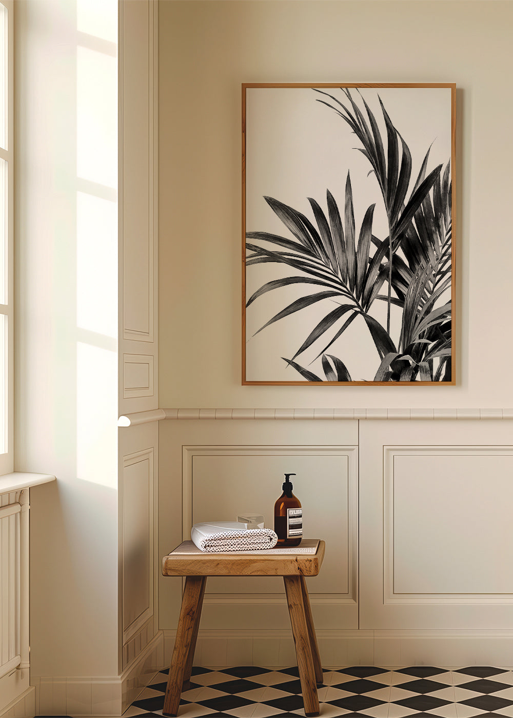 Palm Leaves Black and White 01