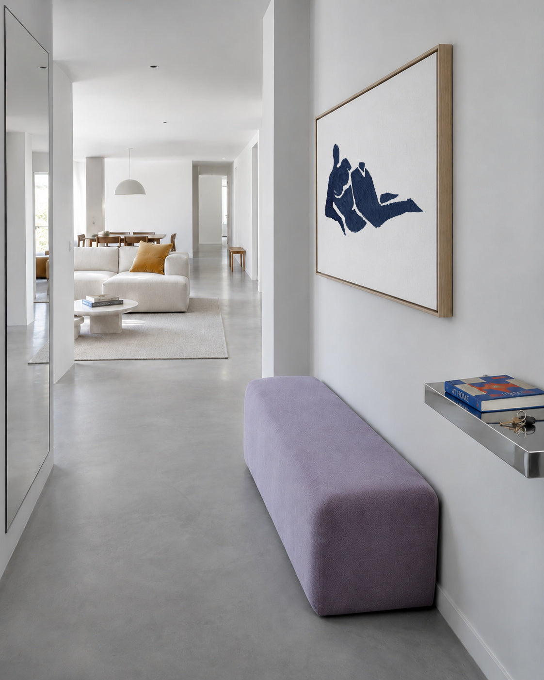 Lying Down - Framed canvas in an interior