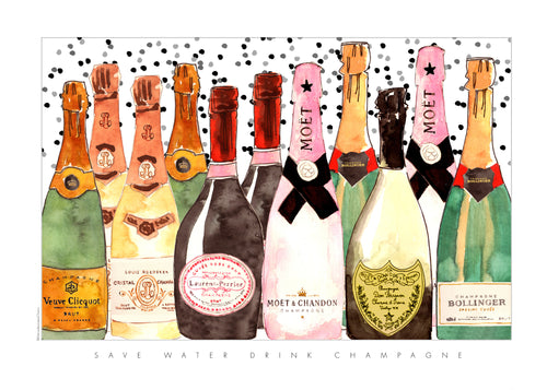 All the champagne - Unframed art print