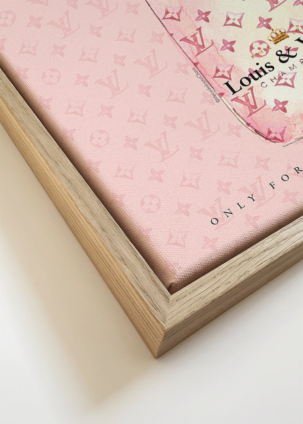 LV champagne bottle illustration in pink | Wall art, framed prints